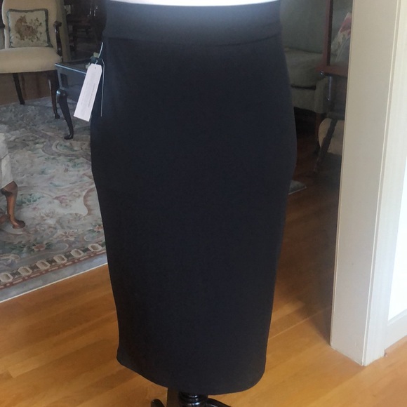 Clara Sun Woo large black knit pull on midi skirt NWT - Picture 5 of 7